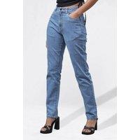 Enorsia Women's Authentic High Waisted Regular Fit Jeans in Light Blue | Size: 18