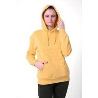 Enorsia Women's Drop Shoulder Printed Hoodie in Yellow | Size: 18