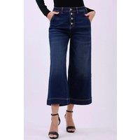 Enorsia Women's Wide Leg Culottes Jeans in Navy | Size: 18