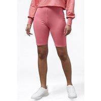 Enorsia Women's Cotton Stretch Elastic Waist Jersey Shorts in Pink | Size: 16