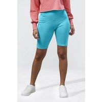 Enorsia Women's Cotton Stretch Elastic Waist Jersey Shorts in Blue | Size: 8