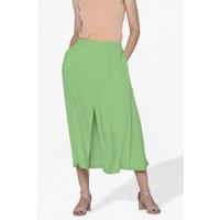 Enorsia Women's Flowing Viscose Maxi Skirt in Green | Size: 12