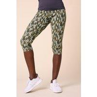 Enorsia Women's Printed Cropped Leggings in Green | Size: 8