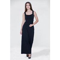 Enorsia Women's Women's Tailored Cut Out Wide Leg Jumpsuit in Black | Size: 18