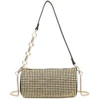 Fontanella Fashion Women's Marteau Diamond Embellished Cyclinder Shaped Evening Shoulder Bag in Metallic Gold