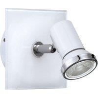 Loops Wall Light IP44 Bathroom Colour White Chrome Shade Bulb GU10 1x3.3W Included