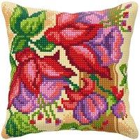 Orchidea CUSHION EXOTIC FLWRS - Cross Stitch Kit: Cushion: Large: Exotic Flowers