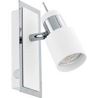 Loops Wall Light Colour Chrome Plated & White Rocker Switch Bulb GU10 1x5W Included