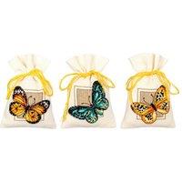 Vervaco Counted Cross Stitch Kit: Pot-Pourri Bag: Butterflies: Set of 3