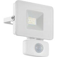 Loops IP44 Outdoor Flood Light & PIR Sensor White Aluminium 10W Built in LED