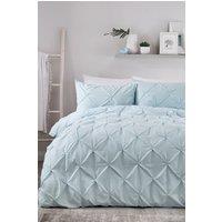 Serene 'Lara' Luxury Ruched Duvet Cover Set in Duck Egg Blue | Size: Super King