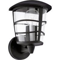 Loops IP44 Outdoor Wall Light Black Modern Lantern 1 x 60W E27 Bulb Porch Lamp