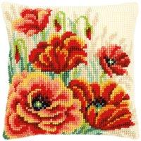 Vervaco CUSHION POPPIES II - Cross Stitch Kit: Cushion: Poppies II