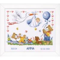 Vervaco B/REC NEW ARRIVAL - Counted Cross Stitch Kit: Birth Record: New Arrival