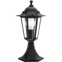 Loops IP44 Outdoor Pedestal Light Black Aluminium 1 x 60W E27 Bulb Porch Lamp
