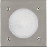 Loops IP67 Outdoor Recessed Ground Light Stainless Steel Square 2.5W Built in LED in Metallics