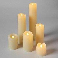 Marco Paul Set of 6 Flame Effect Candle Flickering in White