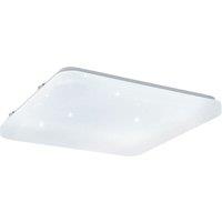 Loops Wall Flush Ceiling Light White Shade White Plastic With Crystal Effect LED 17.3W