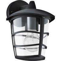 Loops IP44 Outdoor Wall Light Black Modern Lantern 1 x 60W E27 Bulb Porch Lamp