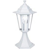 Loops IP44 Outdoor Pedestal Light White Aluminium Lantern 1x 60W E27 Bulb Porch Lamp