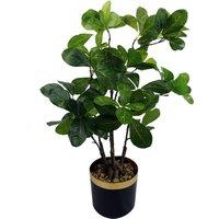 Leaf 60cm Artificial Tropical Bonsai Ficus Tree in Green