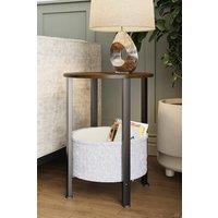 FWStyle Walnut Effect Coffee/Side Table With Basket in Brown