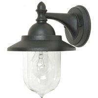 Loops Outdoor IP44 Wall Light Sconce Black LED E27 60W Bulb Outside External d01130
