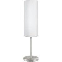 Loops Table Lamp Colour Satin Nickel Shade White Painted Satin Glass Bulb E27 1x60W in Metallics