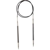 Groves & Thames Karbonz: Knitting Pins: Circular: Fixed: 60cm x 5.00mm in Black