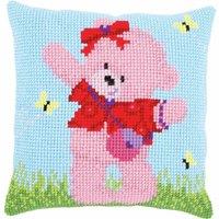 Vervaco CUSHION BRIE&B/FLIES - Cross Stitch Kit: Cushion: Popcorn Brie & Butterflies