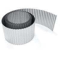 Primrose Rust Proof Galvanised Garden Lawn Steel Edging Corrugated Roll to Reduce Edge Weed Transfer in Silver | Size: 1 Pack