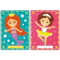 Vervaco EMB CARD MERMAID - Embroidery Kit: Printed Cards: Mermaid & Ballet: Set of 2 in Red