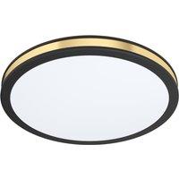Loops Wall Flush Ceiling Light Colour Black Shade White Gold Plastic Bulb LED 12W