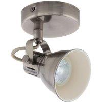 Loops Wall 1 Spot Light Colour Nickel Antique Creme Shade Bulb GU10 1x3.3W Included in Metallics