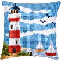 Vervaco CUSHION LIGHTHOUSE - Cross Stitch Kit: Cushion: Lighthouse Scene
