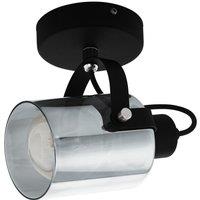 Loops Wall Light Colour Black Chrome Shade Black Transparent Glass Vaporized E27 28W