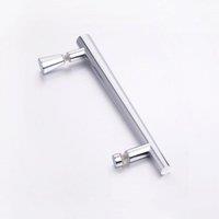 Nes Home Rounded Stainless Steel 200 mm Shower Door Handle 145 mm Hole To Hole Centre in Silver