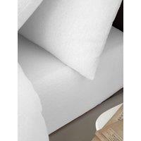 Catherine Lansfield Cosy 100% Brushed Cotton 32cm Deep Fitted Sheet in White | Size: King Fitted