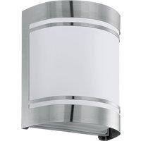 Loops IP44 Outdoor Wall Light Stainless Steel & Diffuser 1 x 40W E27 Bulb Porch Lamp in Metallics