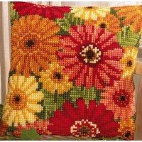 Vervaco CUSHION GERBERA - Cross Stitch Kit: Cushion: Gerbera