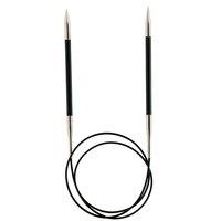 Groves & Thames Karbonz: Knitting Pins: Circular: Fixed: 80cm x 4.00mm in Black