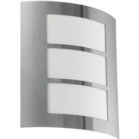 Loops IP44 Outdoor Wall Light Stainless Steel Modern 1 x 60W E27 Bulb Porch Lamp in Metallics