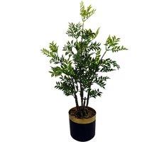 Leaf 60cm Artificial Nandina Bonsai Ficus Tree in Green