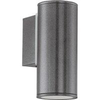 Loops IP44 Outdoor Wall Light Anthracite Zinc Plated Steel 1 x 3W GU10 Bulb in Metallics