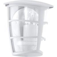 Loops IP44 Outdoor Wall Light White & Glass Lantern 1 x 60W E27 Bulb Porch Lamp
