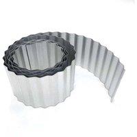 Primrose Galvanised Metal Garden Lawn Wavy Edge Border Edging Roll in Silver | Size: 3 Pack