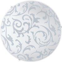 Loops Wall Flush Ceiling Light White Shade White With Satin Glass Bulb E27 1x60W