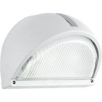 Loops IP44 Outdoor Wall Light White Aluminium 1 x 40W E27 Bulb Porch Lamp