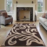 Smart Living Modern Hand Carved Soft Thick Area Rug - Florence in Light Brown | Size: 80 cm x 150 cm
