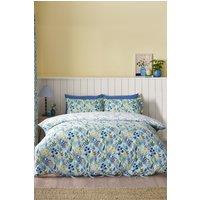 Catherine Lansfield 'Tilly Floral' Reversible Duvet Cover Set in Blue | Size: Double